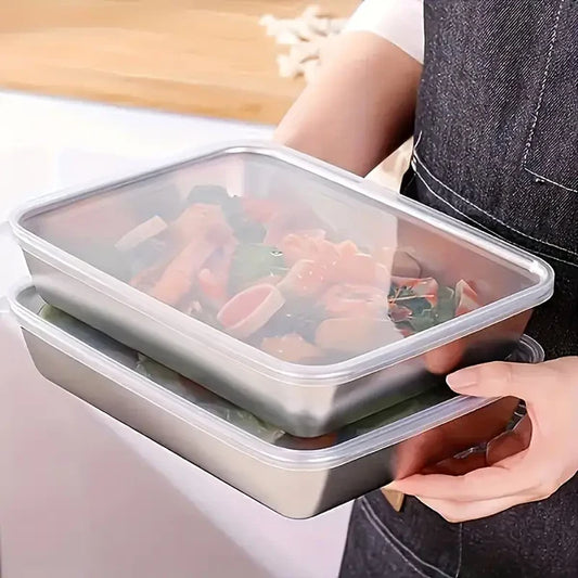 Non Stick Baking Pan Food Storage Box with Cover Pack of 2