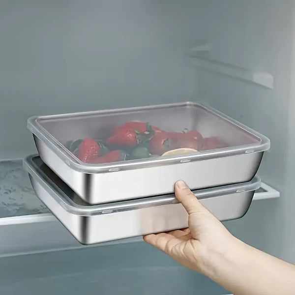 Non Stick Baking Pan Food Storage Box with Cover Pack of 2