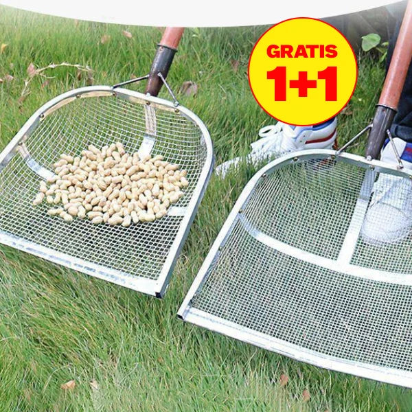 Heavy shovel for soil sifting