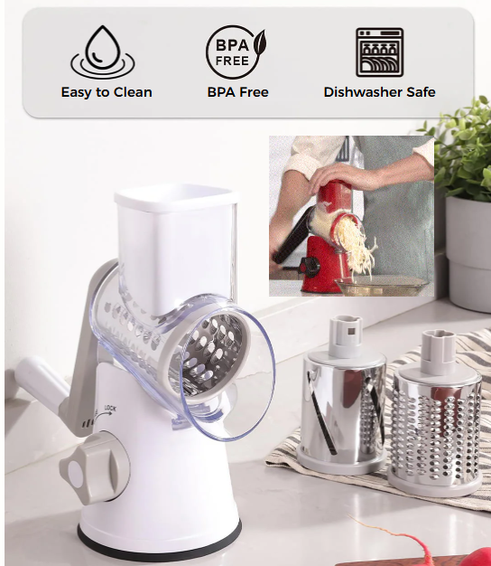 3 in 1 Rotary Grater Vegetable Slicer