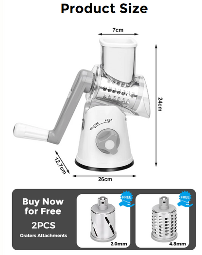 3 in 1 Rotary Grater Vegetable Slicer